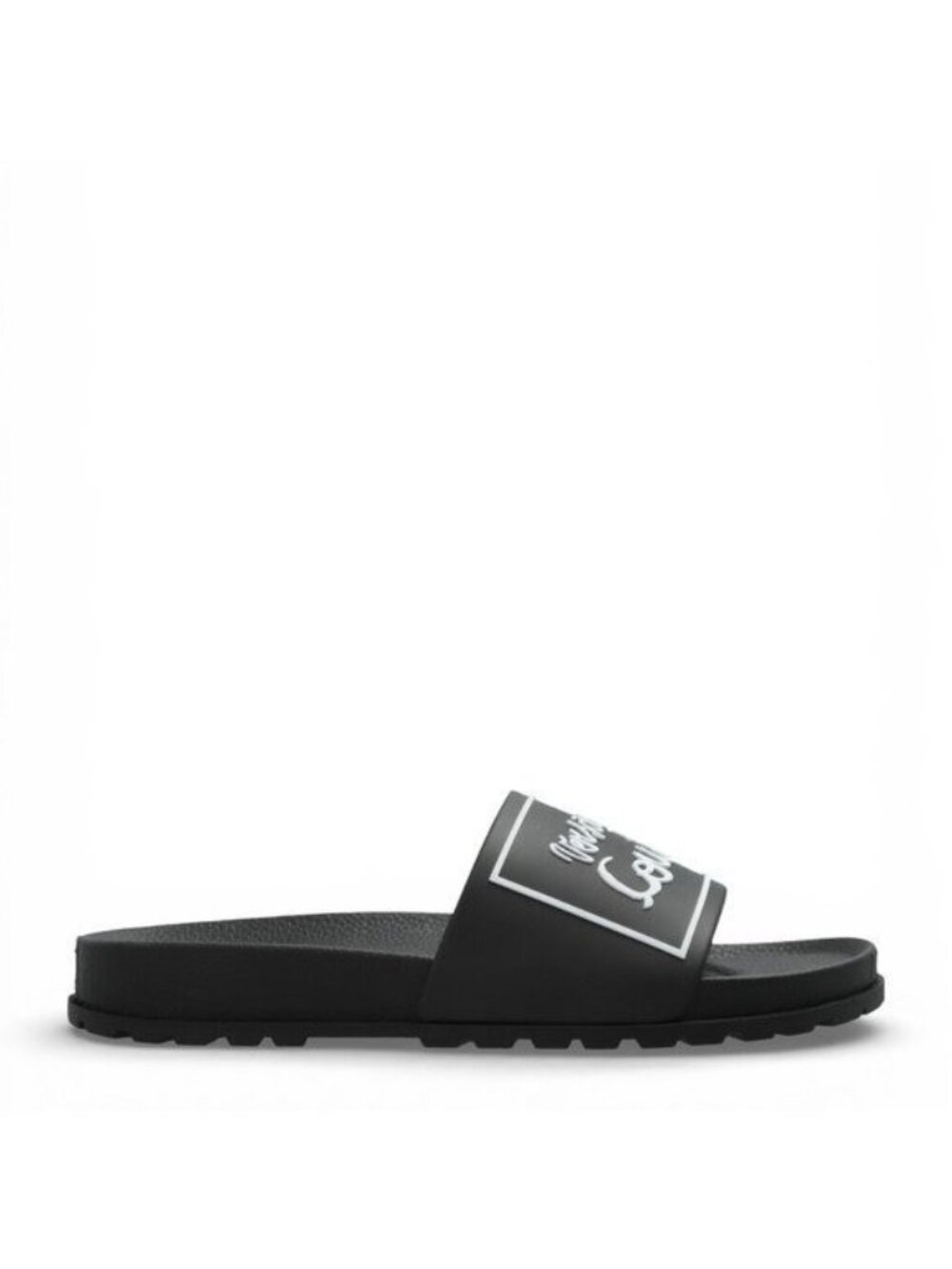 Versace Jeans Couture Black Logo Rubber Slide Sandals EU 38 US 7-7.5 NEW